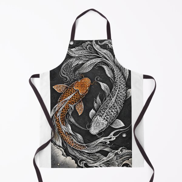 Item preview, Yin Yang Koi Fish Mandala | Ornamental Animal Mandala Art | Black and White Japanese Koi | Zen Sacred Geometry Wall Art designed and sold by suryabumblee.
