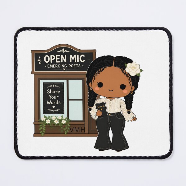 Item preview, Open Mic Poetry Night Illustration designed and sold by HOUSE OF VMH.