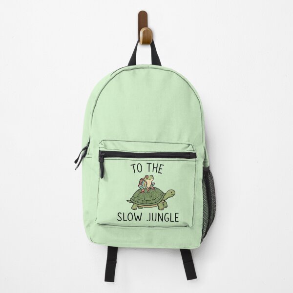 Item preview, To The Slow Jungle Tree Frog Riding Turtle Cute Backpack designed and sold by Amir Faysal.