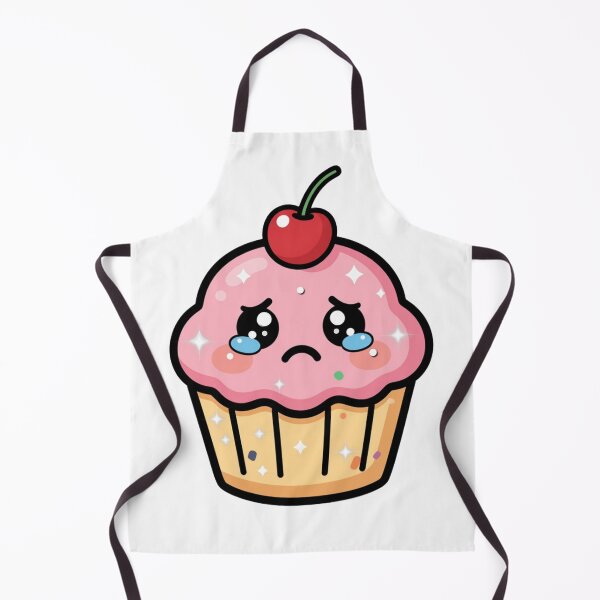 Item preview, Cute Sad Kawaii Cupcake Cartoon | Adorable Cupcake Sticker & Gift Design designed and sold by Rood Art Studio.