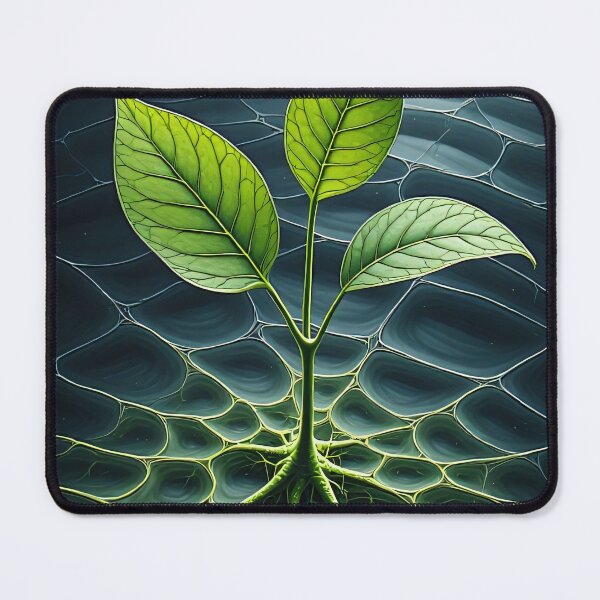 Item preview, Young plant grows through spider web designed and sold by Mianku | Für das Leben.