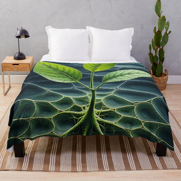Item preview, Young plant grows through spider web designed and sold by Mianku | Für das Leben.