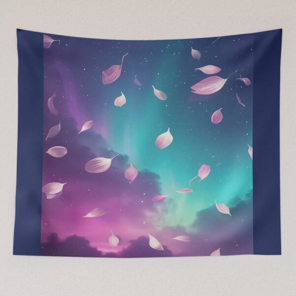 Item preview, Cosmic Petal Drift Through Aurora designed and sold by ClarityPulse Studio.