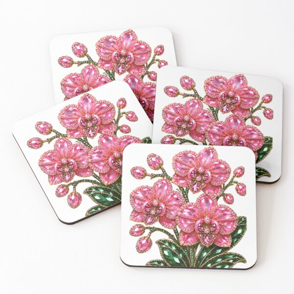 Item preview, CRYSTAL PINK ORCHIDS JEWEL  designed and sold by wordspixies.