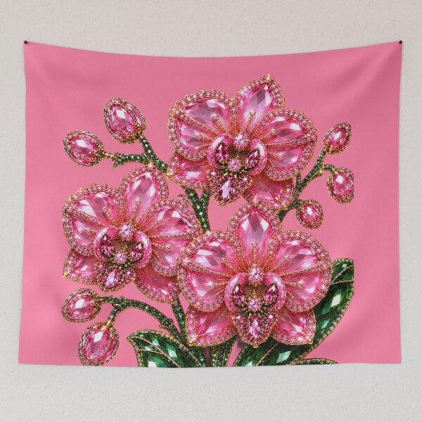 Item preview, CRYSTAL PINK ORCHIDS JEWEL designed and sold by wordspixies.