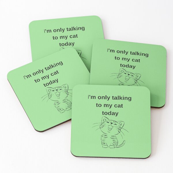 Item preview, Im Only Talking To My Cat Today Cute Line Art Shirt designed and sold by MariaPCMaria.