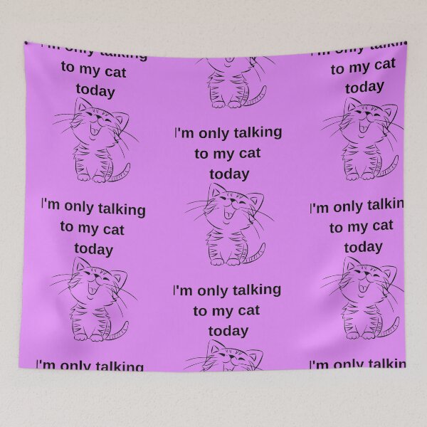 Item preview, Im Only Talking To My Cat Today Cute Line Art Shirt designed and sold by MariaPCMaria.