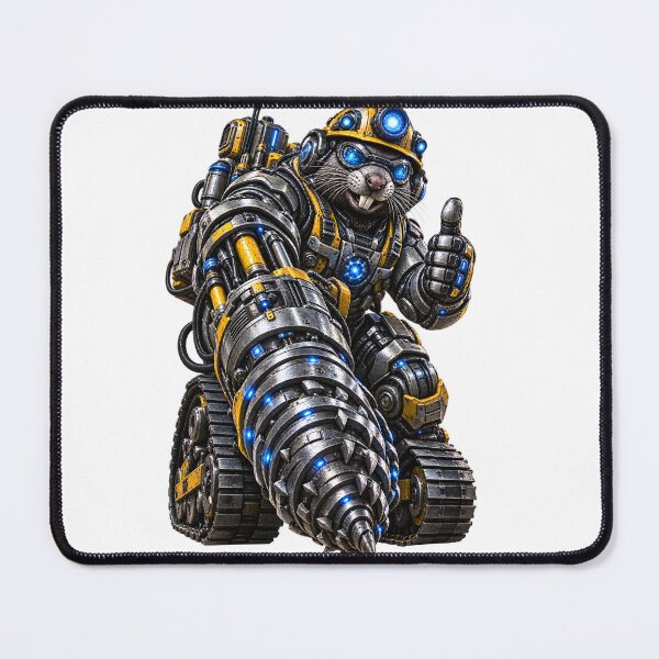 Item preview, Steel Mole Tunnel Boring Machine Operator – Mechanical Animal Industrial Worker designed and sold by SteelCoat Studio.