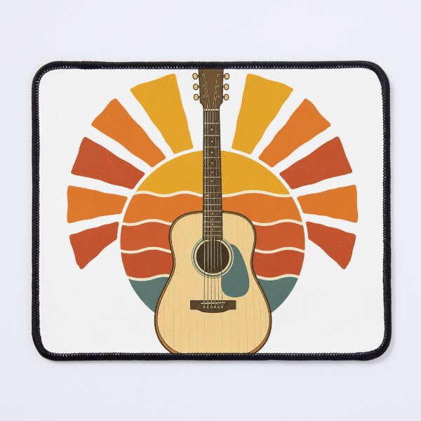 Item preview, Retro 70s Sunset Acoustic Guitar for Campfire Nights designed and sold by eignvalue.