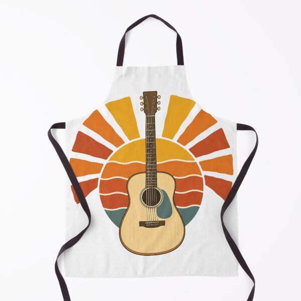 Item preview, Retro 70s Sunset Acoustic Guitar for Campfire Nights designed and sold by eignvalue.