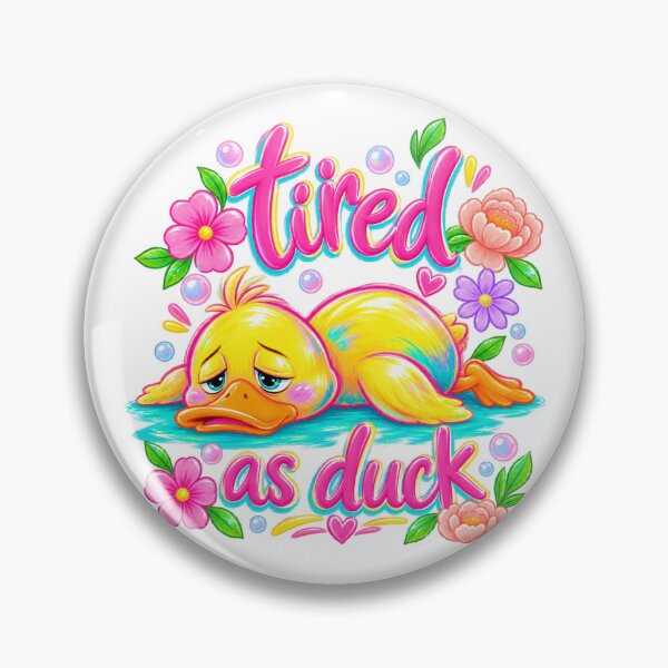 Item preview, Tired as Duck – Funny Exhausted Duck Cute Animal Sticker designed and sold by StickyDelights.