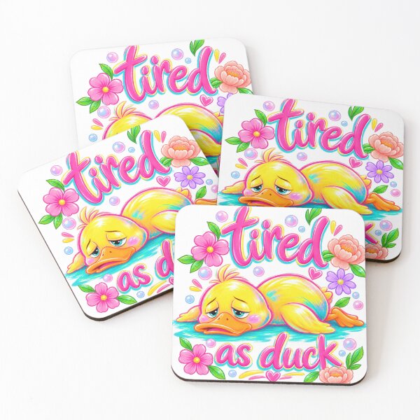 Item preview, Tired as Duck – Funny Exhausted Duck Cute Animal Sticker designed and sold by StickyDelights.