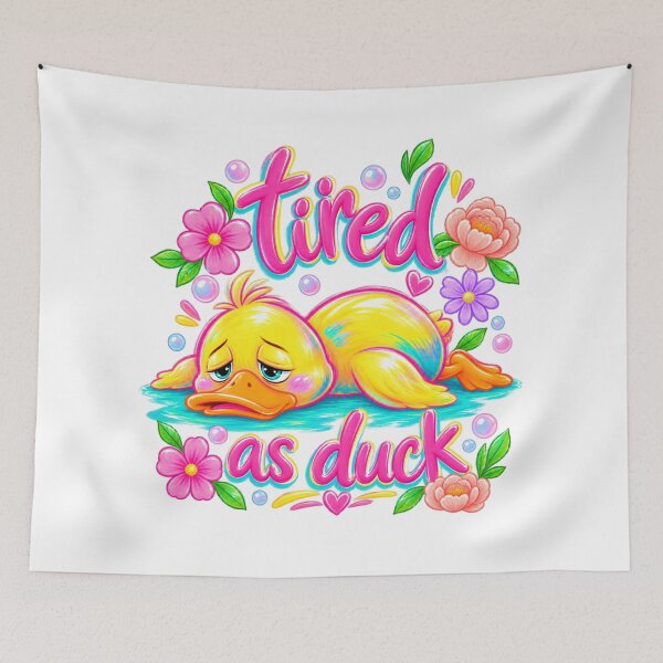 Item preview, Tired as Duck – Funny Exhausted Duck Cute Animal Sticker designed and sold by StickyDelights.