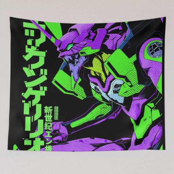 Item preview, Eva Unit 01 Halftone Retro Poster  designed and sold by AnimeArsenalPrints.
