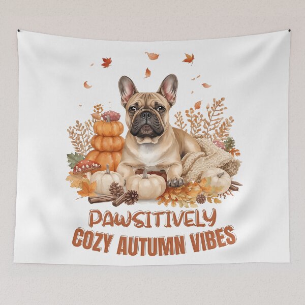 Item preview, Cozy French Bulldog Autumn Vibes designed and sold by VibranPalette.