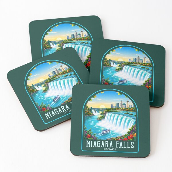 Item preview, Niagara Falls Vintage Travel Illustration designed and sold by HomeLivingCo.