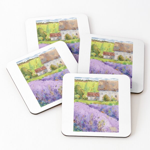 Item preview, Sun-Kissed Provence Lavender Field & Farmhouse Watercolor designed and sold by Por564.