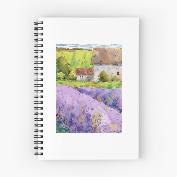 Item preview, Sun-Kissed Provence Lavender Field & Farmhouse Watercolor designed and sold by Por564.