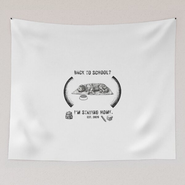 Item preview, Back to School Funny Dog Staying Home Vintage Design designed and sold by Umbrella urban.