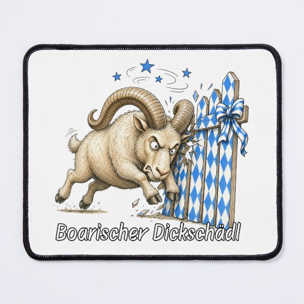 Item preview, Bavarian stubbornness – Funny ram runs into fence slogan design designed and sold by ABCrazyShop.