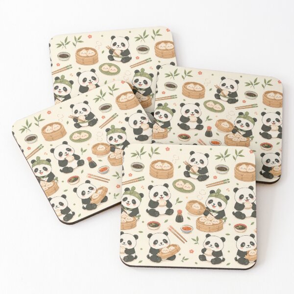 Item preview, Panda Dumpling Kitchen Pattern designed and sold by Soft Berry Studio.