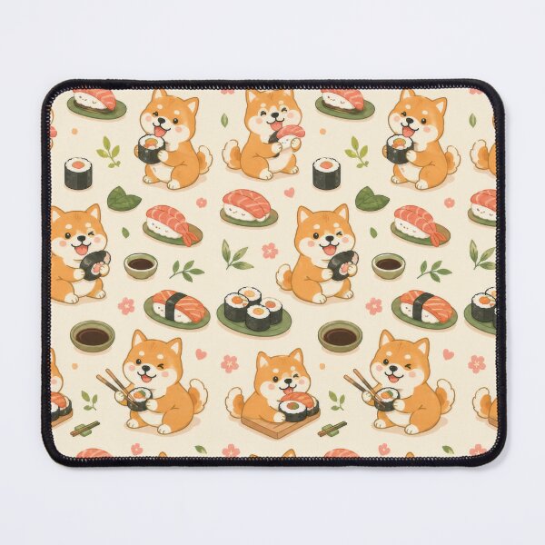 Item preview, Shiba Inu Sushi Party Pattern designed and sold by Soft Berry Studio.