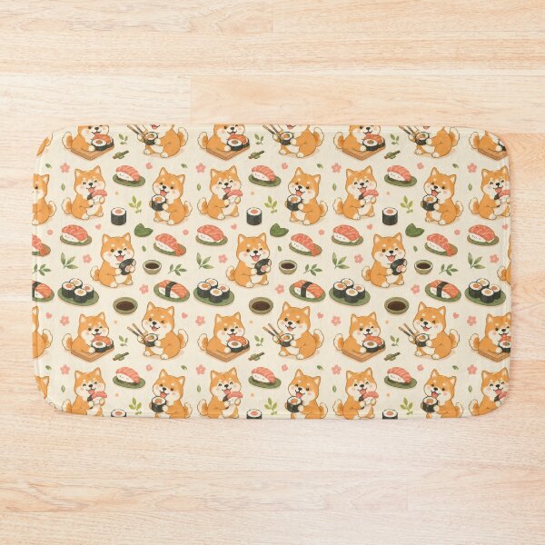 Item preview, Shiba Inu Sushi Party Pattern designed and sold by Soft Berry Studio.