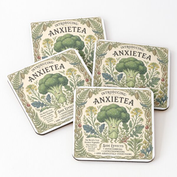 Item preview, Anxious Vegetable Vintage Ad Funny Mental Health Humor designed and sold by LunaMarkos.