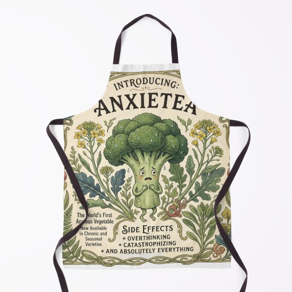 Item preview, Anxious Vegetable Vintage Ad Funny Mental Health Humor designed and sold by LunaMarkos.