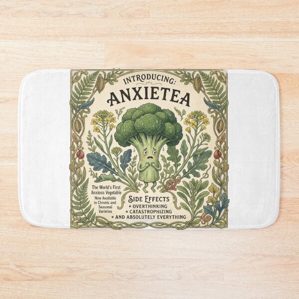 Item preview, Anxious Vegetable Vintage Ad Funny Mental Health Humor designed and sold by LunaMarkos.