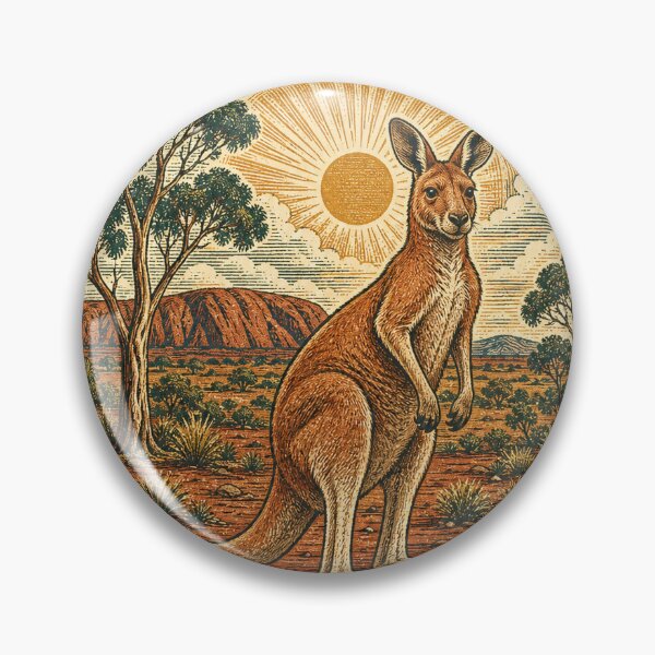 Item preview, Red Kangaroo in the Red Outback Wild Animal Wildlife Art designed and sold by VisualArtsOasis.