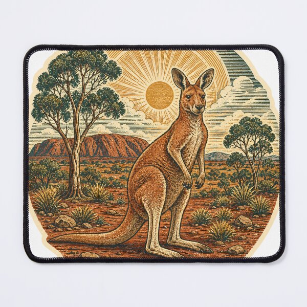 Item preview, Red Kangaroo in the Red Outback Wild Animal Wildlife Art designed and sold by VisualArtsOasis.