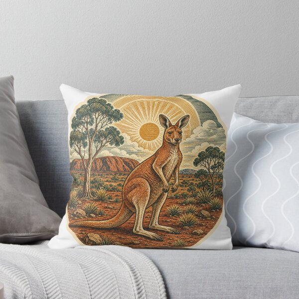 Item preview, Red Kangaroo in the Red Outback Wild Animal Wildlife Art designed and sold by VisualArtsOasis.