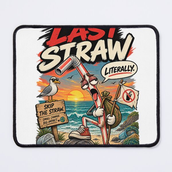Item preview, The Last Straw – Funny Eco Humor Ocean Sustainability designed and sold by Kakitto.