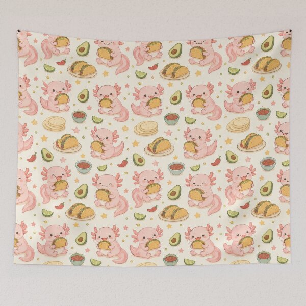 Item preview, Axolotl Taco Fiesta Pattern designed and sold by Soft Berry Studio.