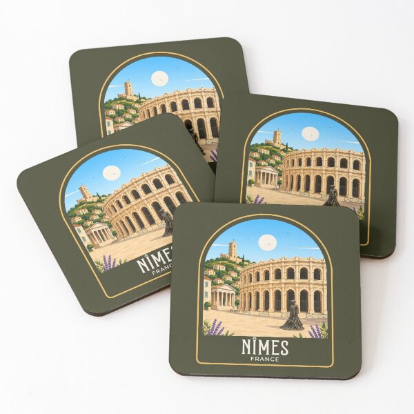 Artikelvorschau, Nîmes Vintage Reiseillustration entworfen und verkauft von HomeLivingCo.