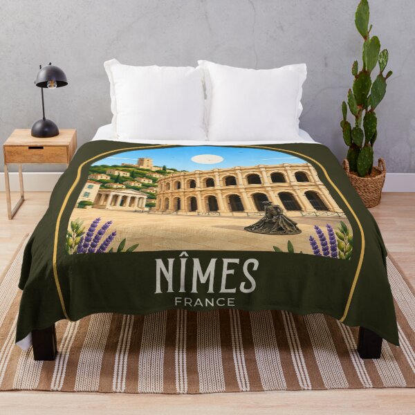 Artikelvorschau, Nîmes Vintage Reiseillustration entworfen und verkauft von HomeLivingCo.