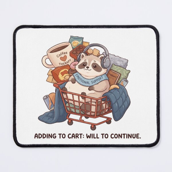 Item preview, Emotional Support Raccoon Shopping Cart designed and sold by LunaMarkos.