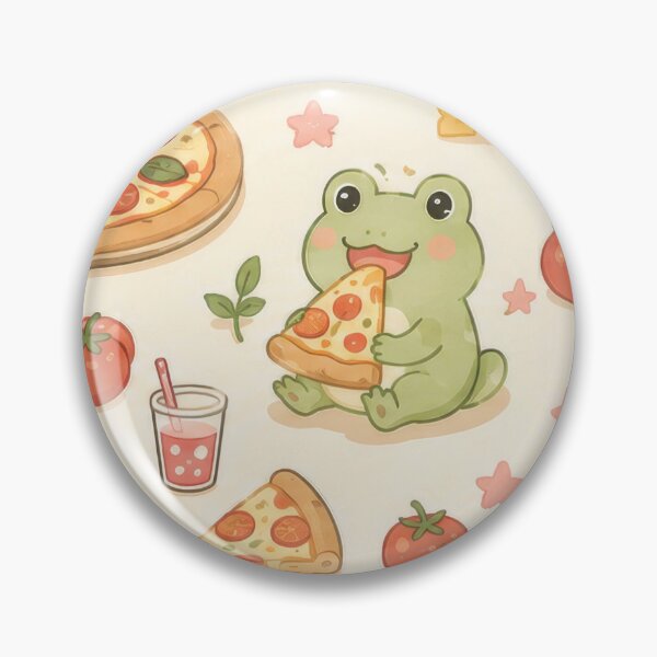 Item preview, Frog Pizza Night Pattern designed and sold by Soft Berry Studio.