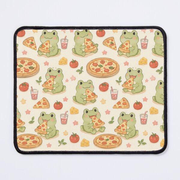 Item preview, Frog Pizza Night Pattern designed and sold by Soft Berry Studio.