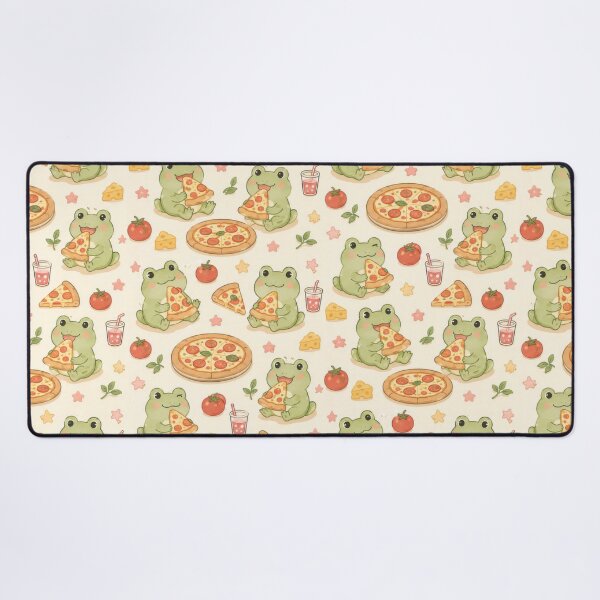 Item preview, Frog Pizza Night Pattern designed and sold by Soft Berry Studio.