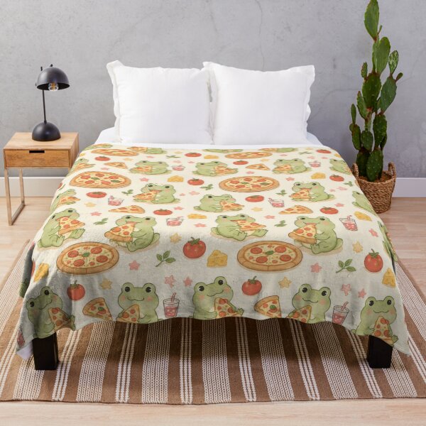 Item preview, Frog Pizza Night Pattern designed and sold by Soft Berry Studio.