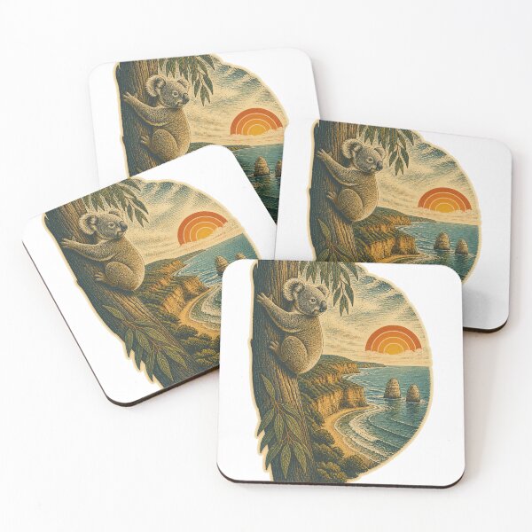Item preview, Koala on the Australian Coast Wild Animal Retro Outdoors Art designed and sold by VisualArtsOasis.