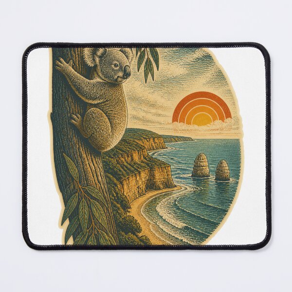 Item preview, Koala on the Australian Coast Wild Animal Retro Outdoors Art designed and sold by VisualArtsOasis.