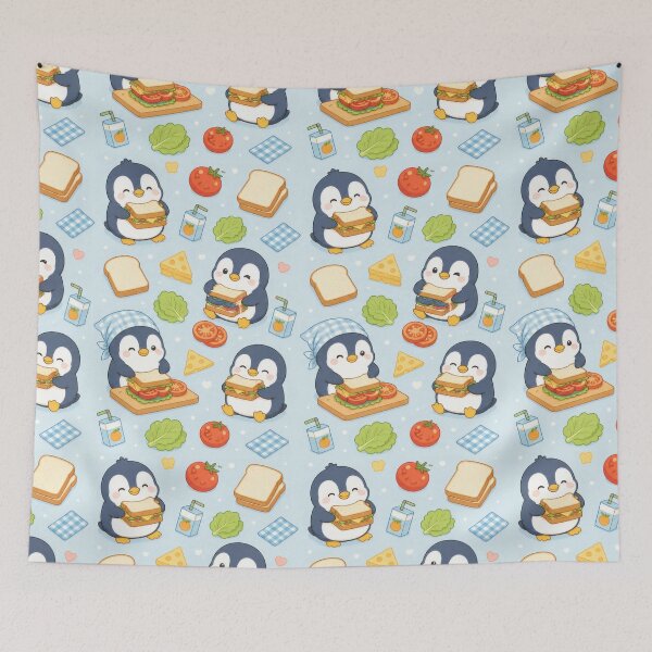 Item preview, Penguin Sandwich Lunch Pattern designed and sold by Soft Berry Studio.