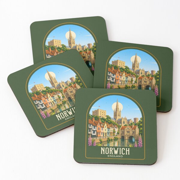 Item preview, Norwich Vintage Travel Illustration designed and sold by HomeLivingCo.