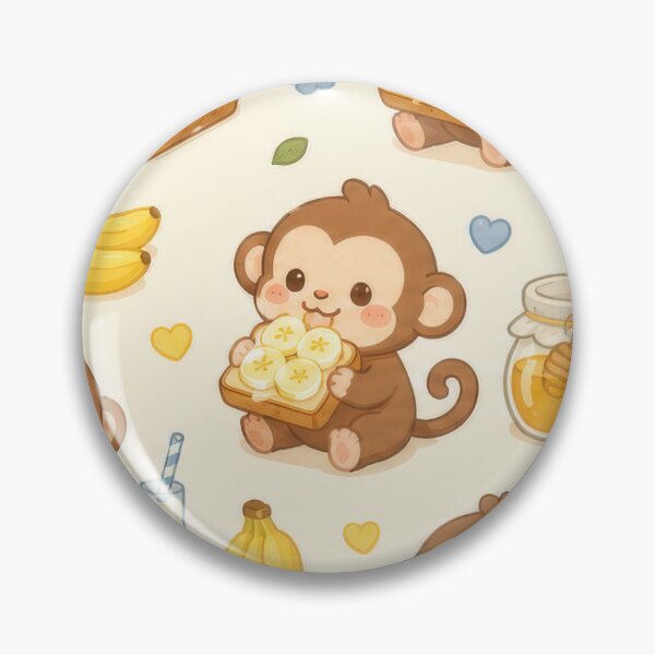 Item preview, Monkey Banana Toast Pattern designed and sold by Soft Berry Studio.