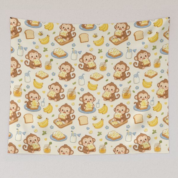 Item preview, Monkey Banana Toast Pattern designed and sold by Soft Berry Studio.