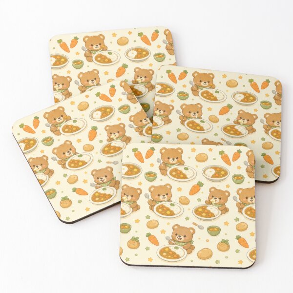 Item preview, Teddy Bear Curry Rice Pattern designed and sold by Soft Berry Studio.