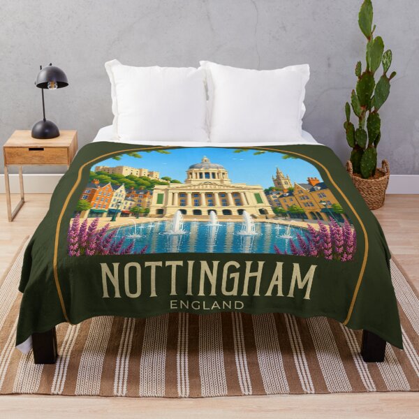 Item preview, Nottingham Vintage Travel Illustration designed and sold by HomeLivingCo.